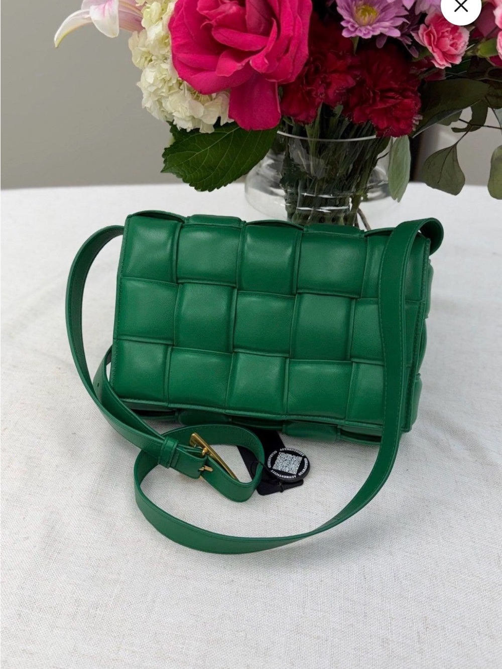 Bottega Veneta padded cassette bag with COA